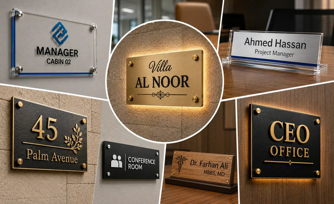 Name Plates Display in Various Styles