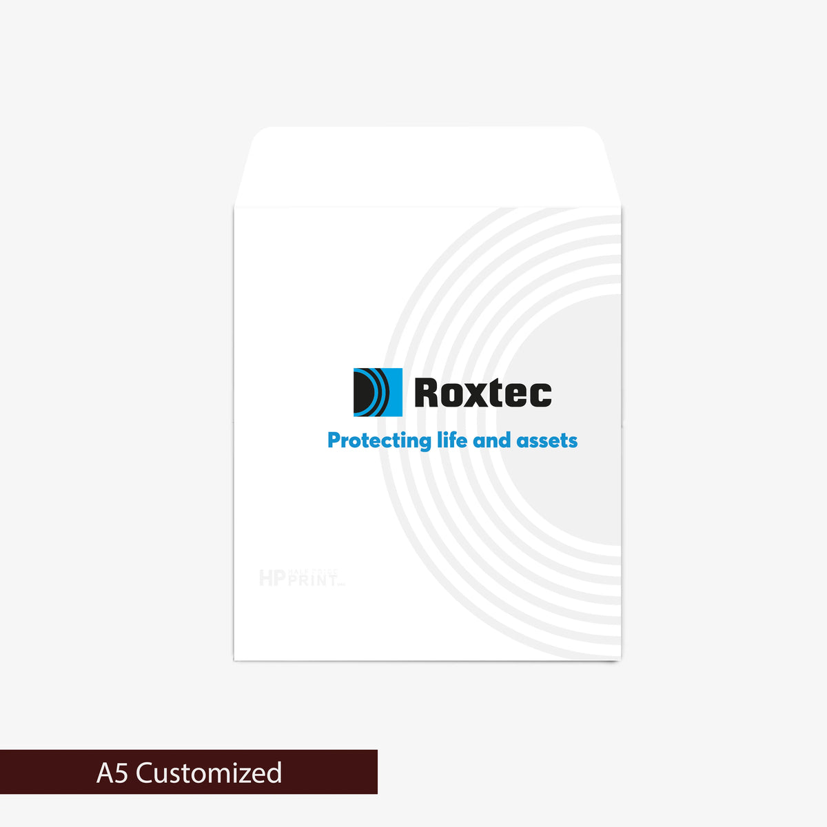 Roxtec branded envelope on a white background