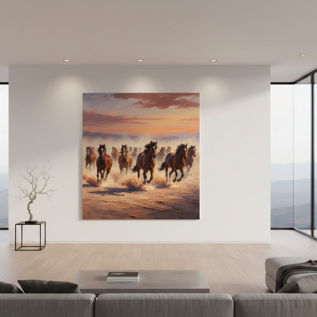 living room canvas displayed on wall